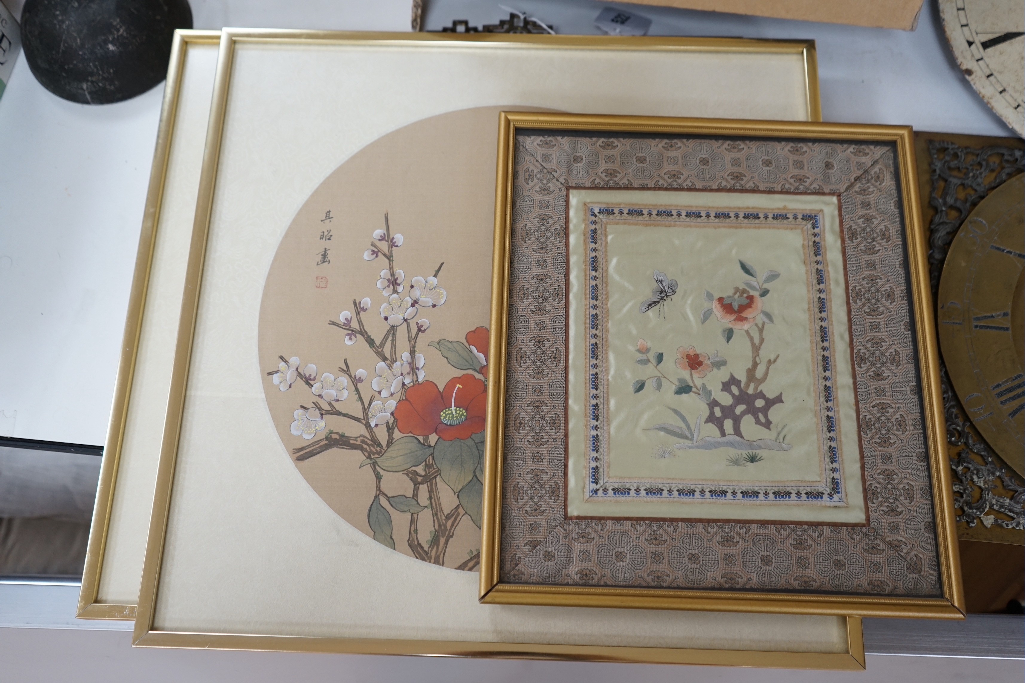 Three Japanese silkworks